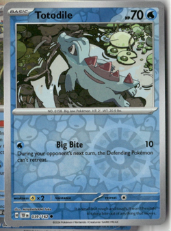 Totodile 039/162 REVERSE Holo Rare Temporal Forces POKEMON Collectible Card - Image 1