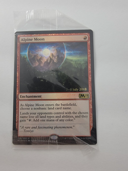 MTG FOIL Alpine Moon (Prerelease) (Core Set 2019) - Promo: Date Stamped Card # - Image 1