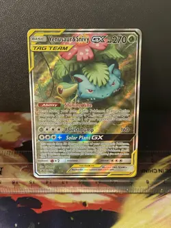 Pokemon Venusaur & Snivy GX TAG TEAM Promo Holo SM229 SM Card - Image 1