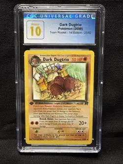 Pokemon FIRST EDITION Dark Dugtrio TCG Non Holo Rare Unlimited Card 23/82 Vintag - Image 1
