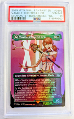 MTG FINAL FANTASY BORDERLESS FOIL Vanille, Cheerful l'Cie PSA GRADE 10 - Image 1
