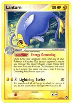Lanturn - 15/108 - Rare HP, English Pokemon EX Power Keepers - Image 1