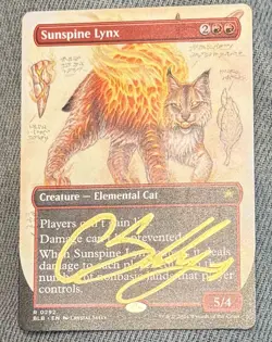 1x Signed(Gold) Borderless Sunspine Lynx Magic The Gathering Rare - Image 1