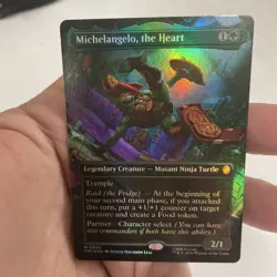 Michelangelo, the Heart (0005 Borderless) Commander: TMNT MTG FOIL NM FREE SHIP! - Image 1