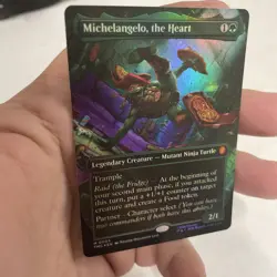 Michelangelo, the Heart (0005 Borderless) Commander: TMNT MTG FOIL NM FREE SHIP! - Image 2