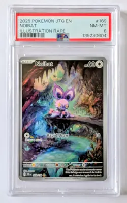 Noibat #169/159 PSA 8 • 2025 Pokemon SV Journey Together JTG EN Illus Rare - Image 1
