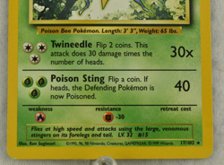 Pokemon TCG Beedrill Base Set 17/102 Non Holo English Vintage 1999 - Image 3