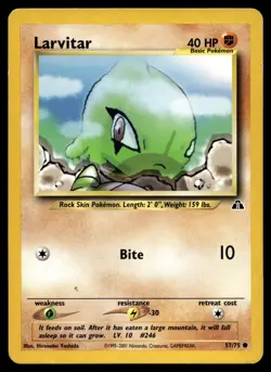 Larvitar 57/75 Pokemon Neo Discovery Unlimited Non Holo (MP) - Image 1