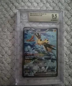 Pokemon Scarlet & Violet 151 Zapdos ex Secret Illustration Rare Beckett 9.5 - Image 1