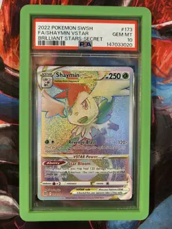 Pokemon Brilliant Stars Shaymin VStar 173/172 Secret Rare Rainbow Holo PSA 10 - Image 1