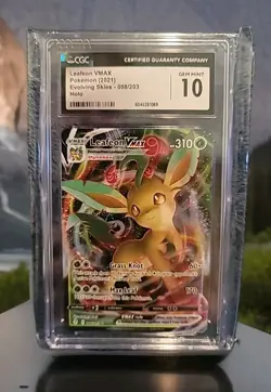 Pokemon 2021 Leafeon VMAX Eevee Heroes Holo Card CGC 10 Gem Mint - Image 1