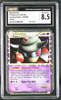 CGC 8.5 Slowking 2010 Undaunted 85/90 Holo Pokemon Card - Image 1