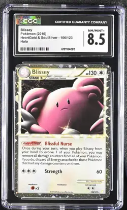 CGC 8.5 Blissey 2010 HeartGold & SoulSilver 106/123 Holo Pokemon Card - Image 1