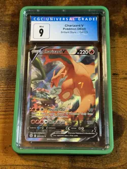 CGC 9 Charizard V Alt Art Brilliant Stars 2022 Pokemon Pokemon 154/172 w/ Guard - Image 1