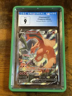 CGC 9 Charizard V Alt Art Brilliant Stars 2022 Pokemon Pokemon 154/172 w/ Guard - Image 5