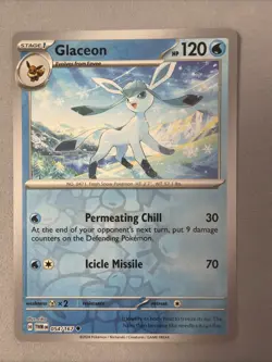 Pokemon TCG * SV Twilight Masquerade * 54/167 Glaceon REVERSE HOLO Uncommon * NM - Image 1