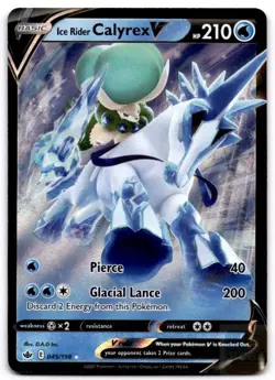 Ice Rider Calyrex V 045/198 Holo V Rare Chilling Reign Pokemon Holo Near Mint - Image 1