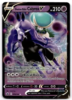 Shadow Rider Calyrex V 074/198 Holo V Rare Chilling Reign Pokemon Holo Near Mint - Image 1