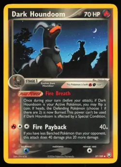 2004 EX - Team Rocket Returns Dark Houndoom NM Stage 1/Uncommon #37 - Image 1