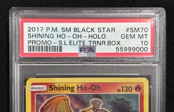 2017 POKEMON SM BLACK STAR PROMO #SM70 SHINING HO-OH-HOLO PSA 10 - Image 2
