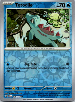 Totodile 039/162 Temporal Forces Reverse Holo Pokemon TCG NM - Image 1
