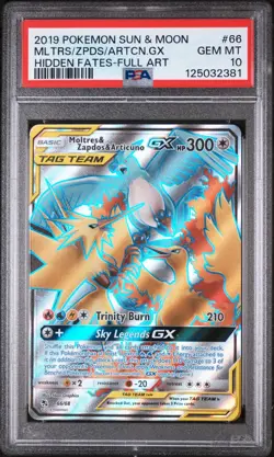 Pokemon Moltres & Zapdos & Articuno GX 66/68 Hidden Fates 2019 English PSA 10 - Image 1