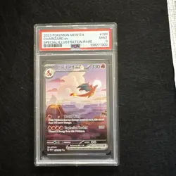 2023 POKEMON MEW EN-151 SPECIAL ILLUSTRATION RARE #199 CHARIZARD EX PSA 9 - Image 1