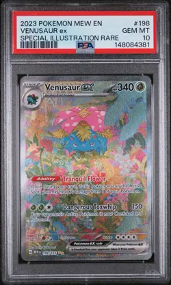 2023 POKEMON MEW EN-151 SPECIAL ILLUSTRATION RARE #198 VENUSAUR EX PSA 10 - Image 1