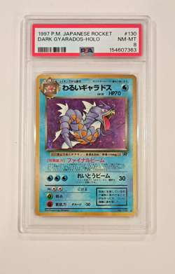 1997 POKEMON JAPANESE ROCKET #130 DARK GYARADOS-HOLO PSA 8 - Image 1