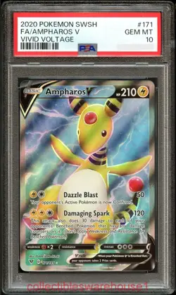 Pokemon Vivid Voltage Ampharos V 171 PSA 10 - Image 1