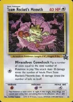 Lightly Played Team Rocket's Meowth - 18 - Pokemon League (August 2000) Pokemon - Image 1