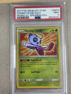 PSA 9 2017 POKEMON SM BLACK STAR PROMO #SM79 SHINING CELEBI-HOLO - Image 1