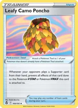 Leafy Camo Poncho - 160/195 - Uncommon NM, English Pokemon Silver Tempest - Image 1