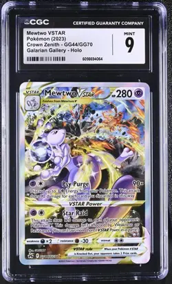CGC 9 MEWTWO VSTAR GG44 CROWN ZENITH GALARIAN GALLERY SWORD & SHIELD POKEMON - Image 1
