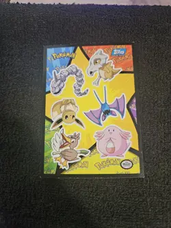 1999 Topps Pokemon The Movie Onix Cubone Eevee Chansey Zubat Sticker Card - Image 1