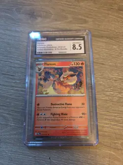 Flareon 013/131 HOLO RARE Prismatic Evolutions CGC 8.5 Pokemon Card - Image 1
