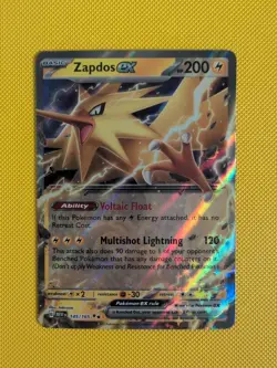 Zapdos EX 145/165 Scarlet Violet Holo Pokemon Card Ultra Rare Double Rare - Image 1