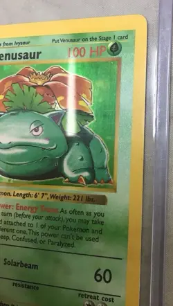 Pokemon Venusaur Base Set Holo Rare Shadowless 100 HP 15/102 Wizards 1999 Card - Image 3