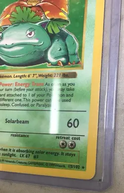 Pokemon Venusaur Base Set Holo Rare Shadowless 100 HP 15/102 Wizards 1999 Card - Image 4