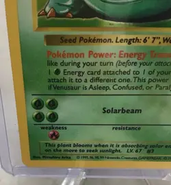 Pokemon Venusaur Base Set Holo Rare Shadowless 100 HP 15/102 Wizards 1999 Card - Image 5