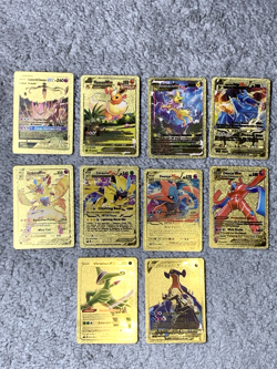 Set of 10 Espeon,Flareon,Jolteon+ Blackstar Promo Gold Accent Foil Fan Art Cards - Image 1