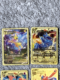 Set of 10 Espeon,Flareon,Jolteon+ Blackstar Promo Gold Accent Foil Fan Art Cards - Image 4
