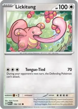Lickitung - 108/165 - Common NM, English Pokemon Scarlet & Violet - 151 - Image 1