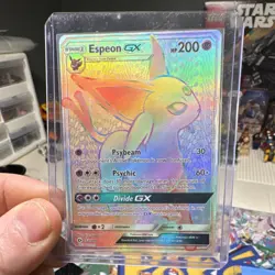 Pokemon TCG Espeon GX 152/149 SM Base Set Secret Rare Full Art Holo Card - Image 1
