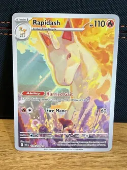 Pokemon TCG Rapidash Illustration Rare Card Destined Rivals Series 189/182 - Image 1