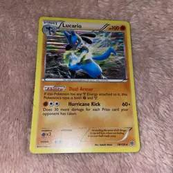 Lucario 78/135 B&W Plasma Storm Holo Rare Pokemon Card NM - Image 1