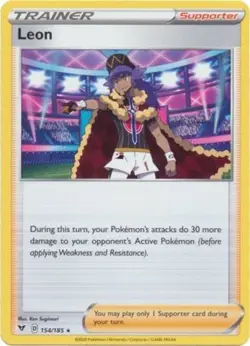 Leon - 154/185 - Rare - Theme Deck Exclusive NM, English Pokemon Theme Deck Sing - Image 1