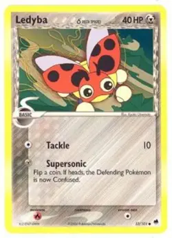 Ledyba (Delta Species) - 53/101 - Common LP, English Pokemon EX Dragon Frontiers - Image 1