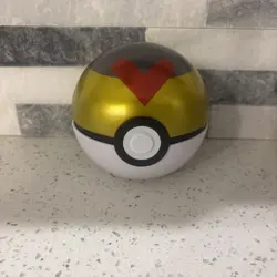 Level Ball Pokemon Collectible Tin: Yellow, Red, and Black Pokeball (Empty) - Image 1