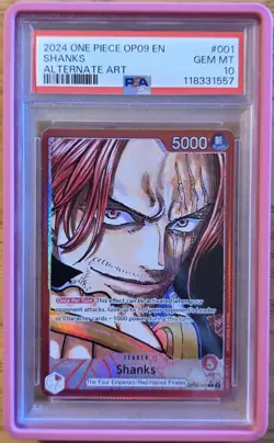 2024 One Piece Op09-Emperors In The New World 001 Shanks Alternate Art PSA 10 - Image 1
